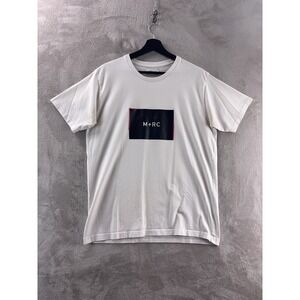 M+RC Noir Stitched Box Logo T Shirt Mens Size Medium White Graphic Print